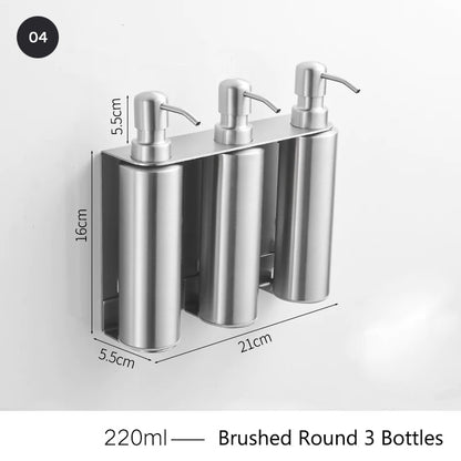 Matt Black Stainless Steel Liquid Soap Dispensers Modern Minimalist Wall Mounted Pump Soap Dispenser For Bathroom Kitchen Industrial Washrooms