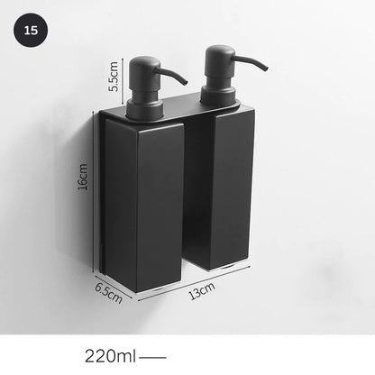 Matt Black Stainless Steel Liquid Soap Dispensers Modern Minimalist Wall Mounted Pump Soap Dispenser For Bathroom Kitchen Industrial Washrooms