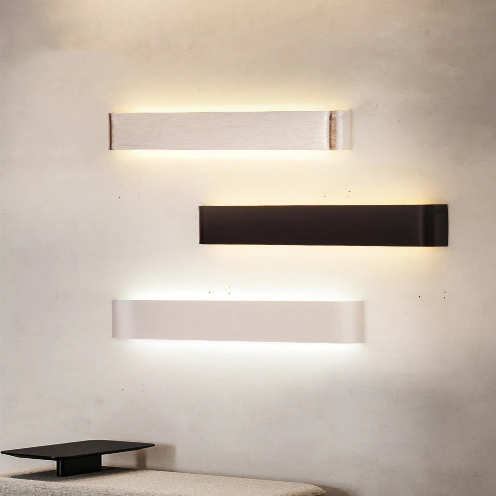 Minimalist Design LED Wall Lamp For Kitchen Living Room Background Lighting Bedroom Wall Light Brushed Aluminum Sconce Light For Modern Interior