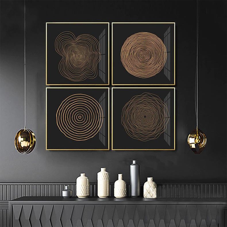 Minimalist Golden Lines Abstract Modern Aesthetics Wall Art Fine Art Canvas Prints Square Format Pictures For Luxury Living Room Boutique Hotel Decor