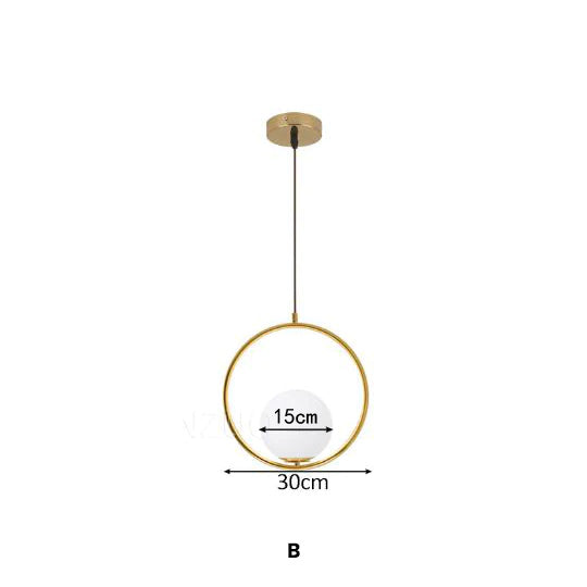 Minimalist Industrial Hanging Glass Ball Pendant Lamps Scandinavian Design Lighting For Living Room In Gold Brass Silver Or Black