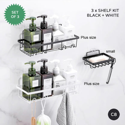 Minimalist Metal Wire Rack Bathroom Shelf For Shampoo Cosmetics Metal Shelving Corner Shelf For Bath Room Washroom Shower Room Kitchen Shelving