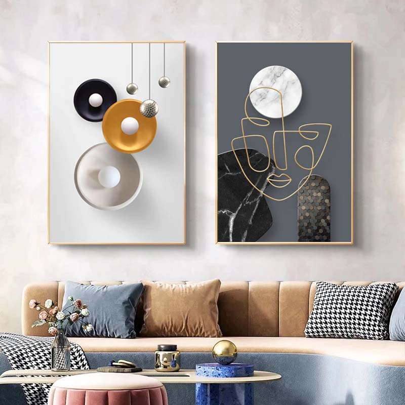Modern Abstract Surreal Wall Art Fine Art Canvas Prints 3d Effect Visual Symmetry Pictures For Living Room Luxury Apartment Home Office Art Decor