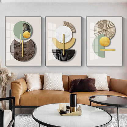 Abstract Geometric Circles Modern Aesthetics Wall Art Fine Art Canvas Prints Contemporary Pictures For Luxury Apartment Living Room Home Office Decor