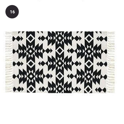 Modern Bohemian Carpet Rugs For Bedroom Living Room Area Mats Hand Woven Cotton Linen Tassel Floor Mat Bedside Rug Geometric Carpet 60x90cm