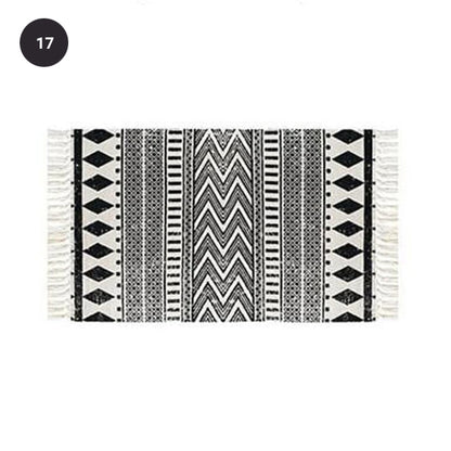 Modern Bohemian Carpet Rugs For Bedroom Living Room Area Mats Hand Woven Cotton Linen Tassel Floor Mat Bedside Rug Geometric Carpet 60x90cm