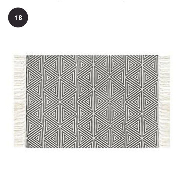 Modern Bohemian Carpet Rugs For Bedroom Living Room Area Mats Hand Woven Cotton Linen Tassel Floor Mat Bedside Rug Geometric Carpet 60x90cm