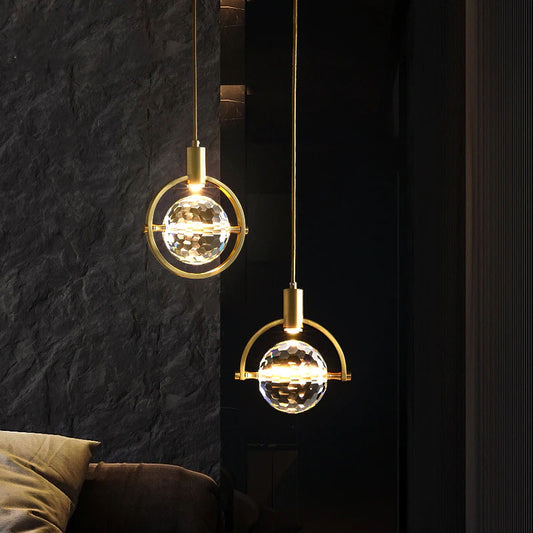Modern Minimalist Crystal LED Pendant Lighting Luxury Hanging Lights For Living Room Home Office Study Bar Dining Room Contemporary Home Interiors