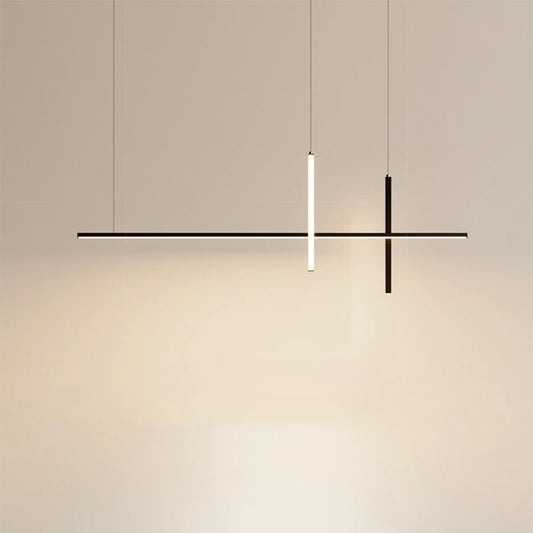 Modern Minimalist LED Striplight Horizontal Suspended Light Fitting Contemporary Chandelier For Kitchen Island Worktop Dining Room Home Office Decor