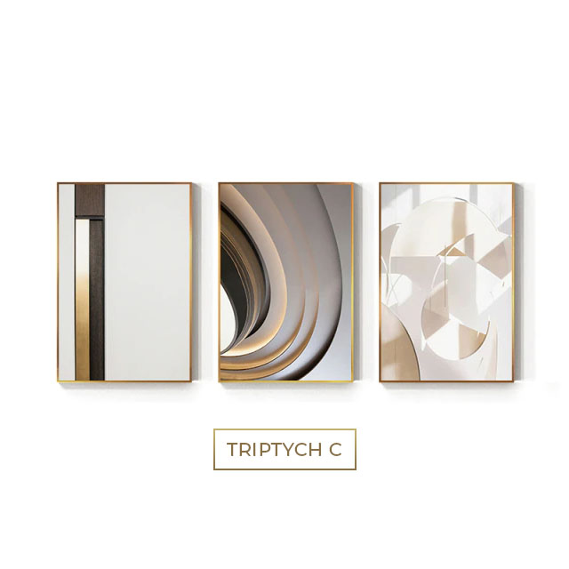 Modern Abstract Architectural Geometry Wall Art Fine Art Canvas Prints Neutral Colors Contemporary Pictures For Loft Living Room Home Office Interior Decor