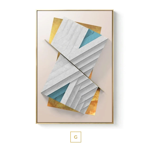 Modern Abstract Geometric Industrial Architectural Wall Art Fine Art Canvas Prints Pictures For Urban Loft Apartment Luxury Living Room Home Office Decor