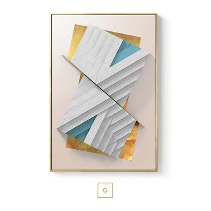 Modern Abstract Geometric Industrial Architectural Wall Art Fine Art Canvas Prints Pictures For Urban Loft Apartment Luxury Living Room Home Office Decor