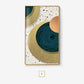 Modern Aesthetics Abstract Interlocking Circles Wall Art Fine Art Canvas Prints Golden Green Gray Symmetrical Design Pictures For Home Office Interior Decor