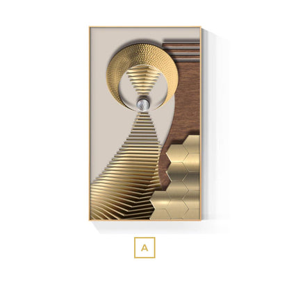 Modern Aesthetics Geometric Abstract Golden Sun Moon Wall Art Fine Art Canvas Prints Pictures For Luxury Loft Living Room Home Office Boutique Hotel Decor