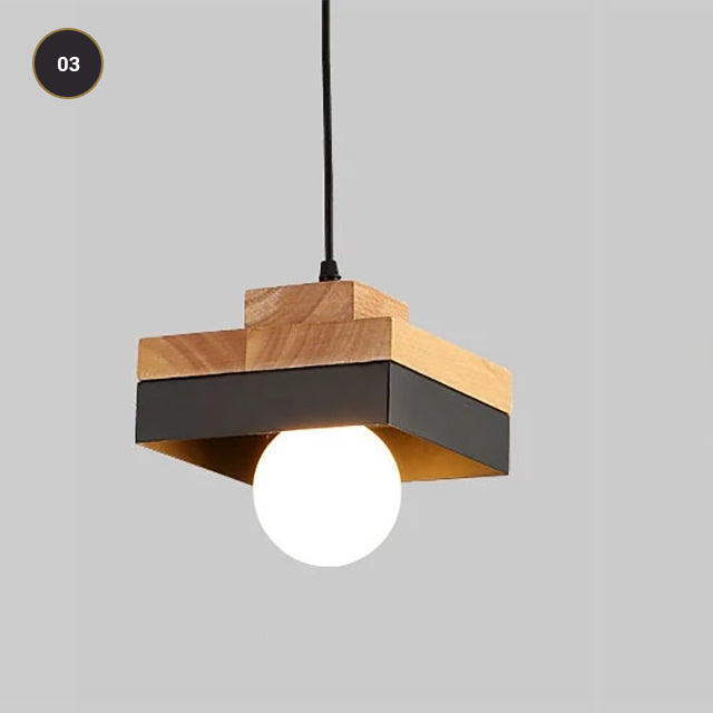 Modern Design Pendant Lamps For Kitchen Diner Cafe Restaurant Bedroom Or Study Contemporary Nordic Hanging Lights Wood & Metal Round or Square