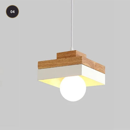 Modern Design Pendant Lamps For Kitchen Diner Cafe Restaurant Bedroom Or Study Contemporary Nordic Hanging Lights Wood & Metal Round or Square