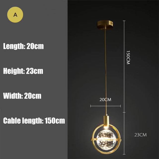 Modern Minimalist Crystal LED Pendant Lighting Luxury Hanging Lights For Living Room Home Office Study Bar Dining Room Contemporary Home Interiors