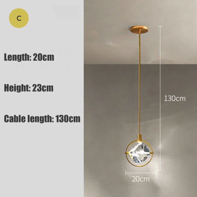 Modern Minimalist Crystal LED Pendant Lighting Luxury Hanging Lights For Living Room Home Office Study Bar Dining Room Contemporary Home Interiors