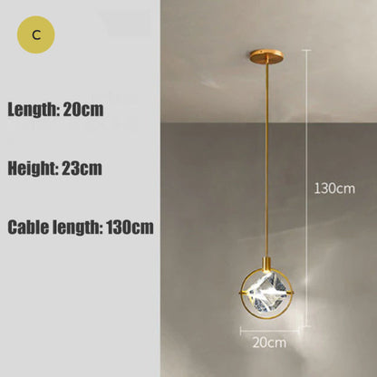 Modern Minimalist Crystal LED Pendant Lighting Luxury Hanging Lights For Living Room Home Office Study Bar Dining Room Contemporary Home Interiors