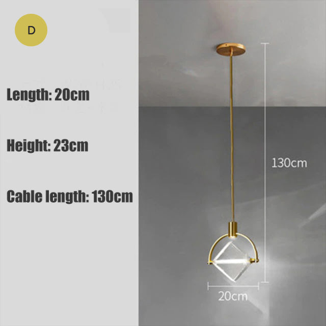 Modern Minimalist Crystal LED Pendant Lighting Luxury Hanging Lights For Living Room Home Office Study Bar Dining Room Contemporary Home Interiors