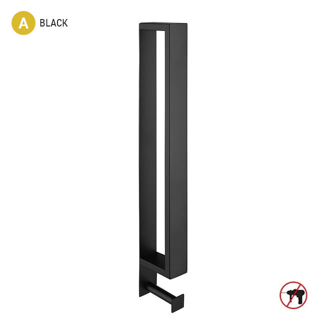 Square Design Stainless Steel Contemporary Bathroom Towel Rack Wall Mounted Requires No Drilling 3 Colors Matte Black Chrome & Brushed Nickel