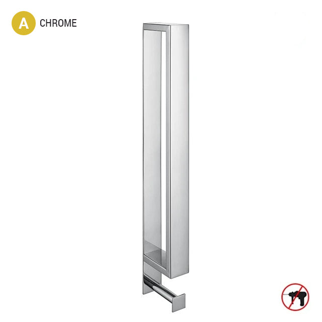 Square Design Stainless Steel Contemporary Bathroom Towel Rack Wall Mounted Requires No Drilling 3 Colors Matte Black Chrome & Brushed Nickel