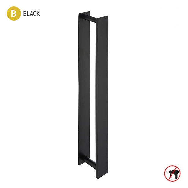 Square Design Stainless Steel Contemporary Bathroom Towel Rack Wall Mounted Requires No Drilling 3 Colors Matte Black Chrome & Brushed Nickel