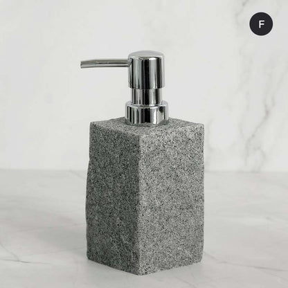 Modern Gray Resin Granite Block Bathroom Accessories Toothbrush Holder Liquid Soap Dispenser Toilet Brush Holder For Washroom Bathroom Accessory Sets