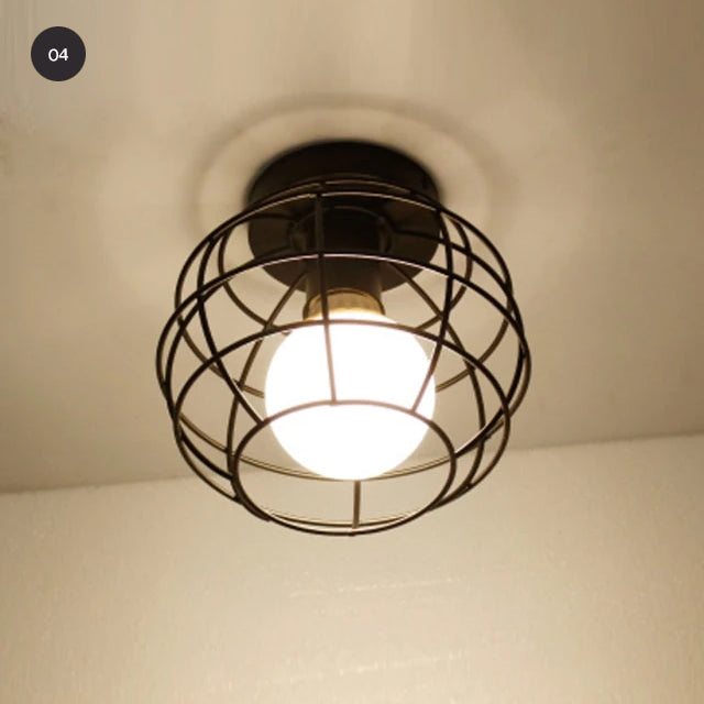 Modern Industrial Iron Cage Lamps LED Ceiling Lights For Kitchen Living Room Pub Bar Diner Restaurant Lighting Vintage Retro Loft Home Interior Decor