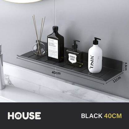 Modern Minimalist Aluminum Bathroom Shelf For Cosmetics Shampoo Sundries Washroom Storage Racking in Black Silver & White Aluminium