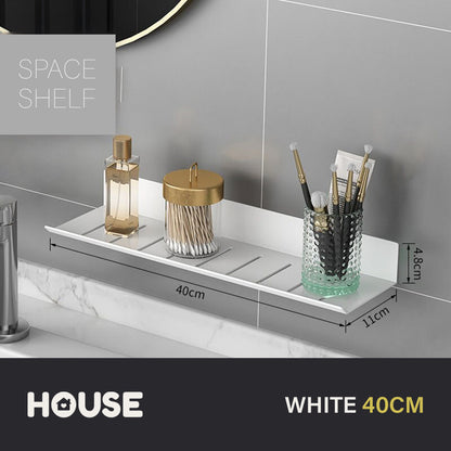 Modern Minimalist Aluminum Bathroom Shelf For Cosmetics Shampoo Sundries Washroom Storage Racking in Black Silver & White Aluminium