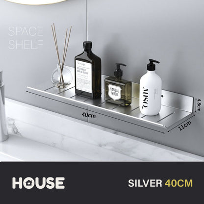 Modern Minimalist Aluminum Bathroom Shelf For Cosmetics Shampoo Sundries Washroom Storage Racking in Black Silver & White Aluminium