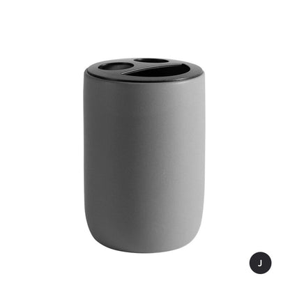 Modern Minimalist Design Bathroom Accessories Toothbrush Holder Liquid Soap Dispenser Gargle Cup Soap Dish Matte Black White Gray