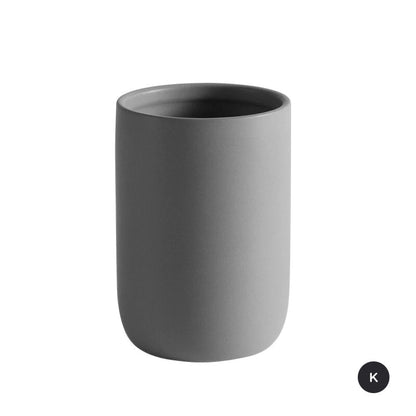 Modern Minimalist Design Bathroom Accessories Toothbrush Holder Liquid Soap Dispenser Gargle Cup Soap Dish Matte Black White Gray