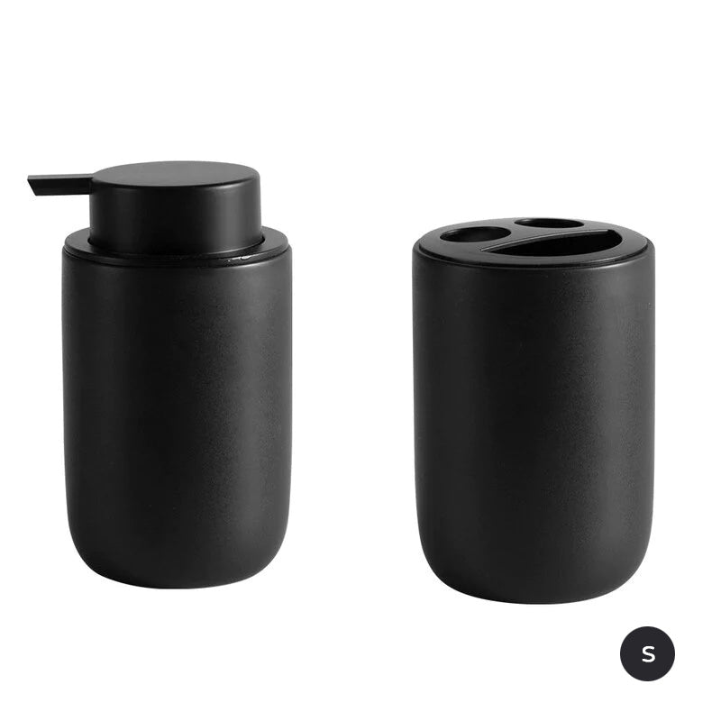 Modern Minimalist Design Bathroom Accessories Toothbrush Holder Liquid Soap Dispenser Gargle Cup Soap Dish Matte Black White Gray