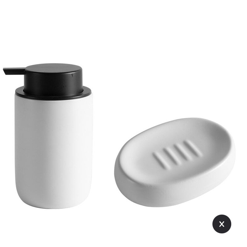 Modern Minimalist Design Bathroom Accessories Toothbrush Holder Liquid Soap Dispenser Gargle Cup Soap Dish Matte Black White Gray