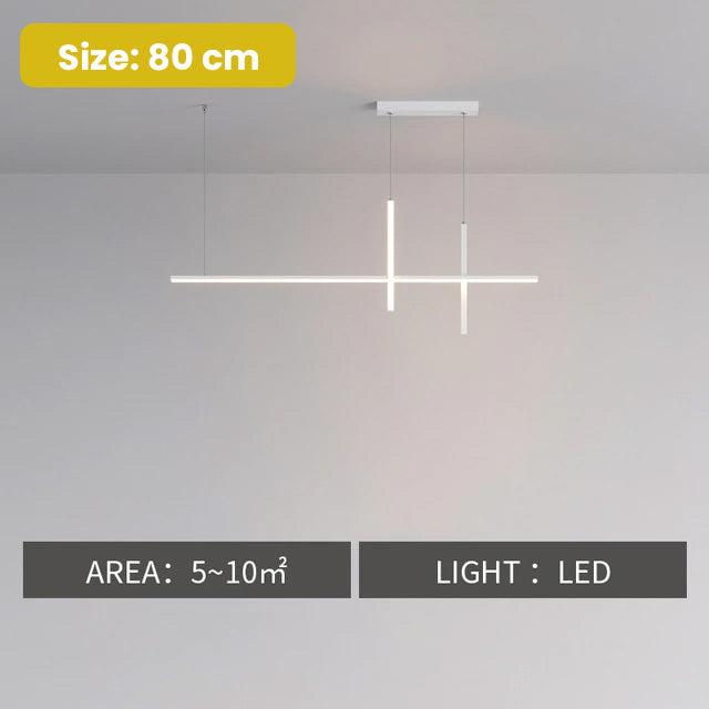 Modern Minimalist LED Striplight Horizontal Suspended Light Fitting Contemporary Chandelier For Kitchen Island Worktop Dining Room Home Office Decor