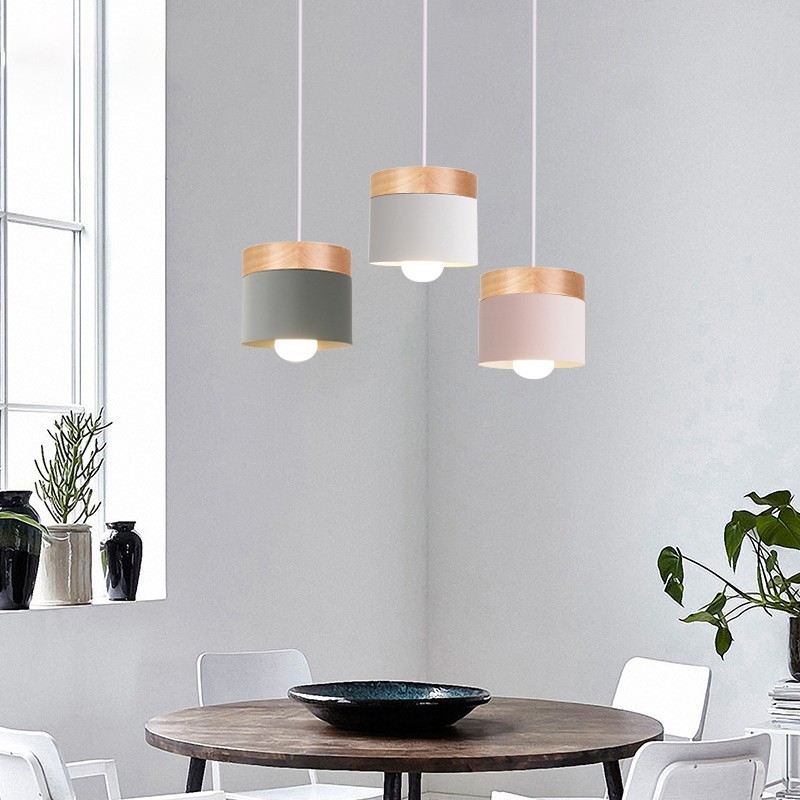 Modern Nordic Style LED Pendant Lighting Fixtures Wood Iron Designer Hanging Lamps For Living Room Dining Room Cafe Lighting