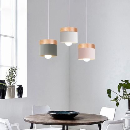 Modern Nordic Style LED Pendant Lighting Fixtures Wood Iron Designer Hanging Lamps For Living Room Dining Room Cafe Lighting