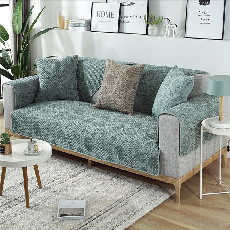 Nordic Living Room Sofa Cover Stylish Modern Furniture Covering Soft Quilted Jacquard For Armrests Cushion Cotton Couch Cover For Sofa in 2 Colors