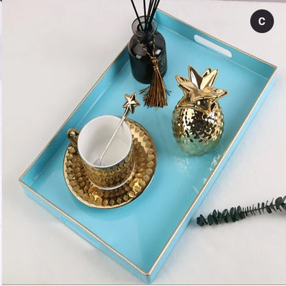 Nordic Style Decor Marble Serving Tray For Teacups Flowerpot Jewelry Tray Ornament Display Glamorous Design Interior Decor Coffee Table Decoration