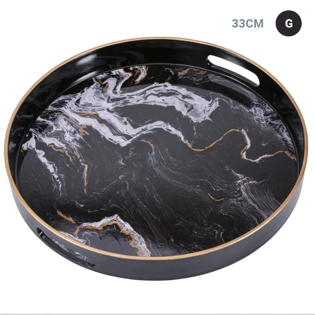Nordic Style Decor Marble Serving Tray For Teacups Flowerpot Jewelry Tray Ornament Display Glamorous Design Interior Decor Coffee Table Decoration