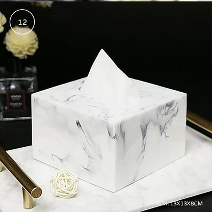Nordic Marble Design Bathroom Storage Tray For Soap Dispenser Tissue Box Cosmetics Jewelry etc Black White Accessories For Luxury Hotel Home Office Washroom