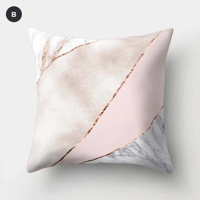 Nordic Style Marble Print Cushion Cases Colorful Pink Agate Thai Dye Geometric Cushion Covers For Modern Living Room Glam Home Decor