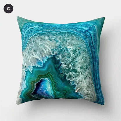 Nordic Style Marble Print Cushion Cases Colorful Pink Agate Thai Dye Geometric Cushion Covers For Modern Living Room Glam Home Decor