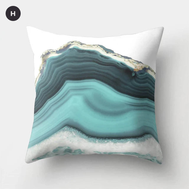 Nordic Style Marble Print Cushion Cases Colorful Pink Agate Thai Dye Geometric Cushion Covers For Modern Living Room Glam Home Decor