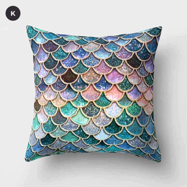 Nordic Style Marble Print Cushion Cases Colorful Pink Agate Thai Dye Geometric Cushion Covers For Modern Living Room Glam Home Decor