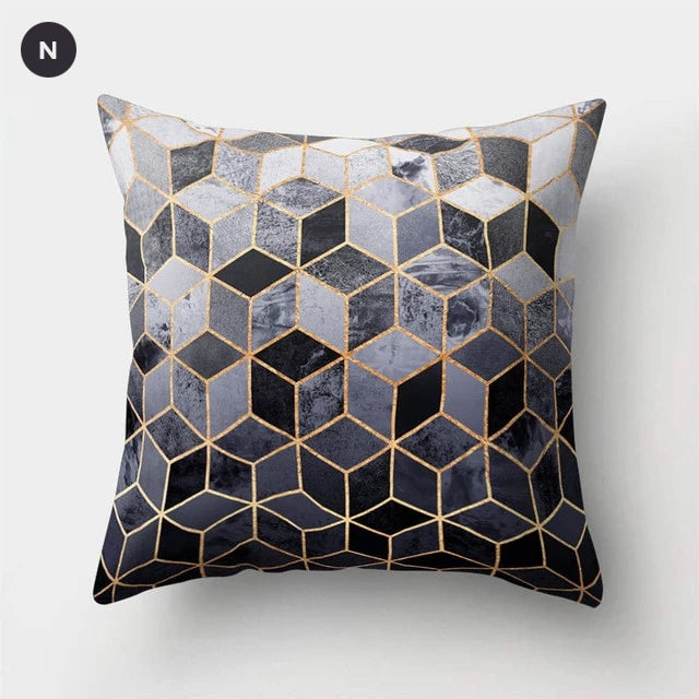 Nordic Style Marble Print Cushion Cases Colorful Pink Agate Thai Dye Geometric Cushion Covers For Modern Living Room Glam Home Decor