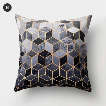 Nordic Style Marble Print Cushion Cases Colorful Pink Agate Thai Dye Geometric Cushion Covers For Modern Living Room Glam Home Decor