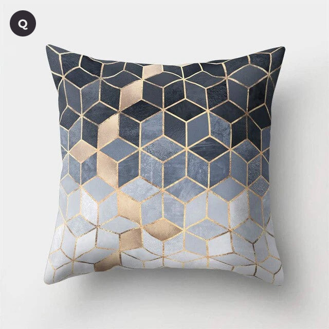 Nordic Style Marble Print Cushion Cases Colorful Pink Agate Thai Dye Geometric Cushion Covers For Modern Living Room Glam Home Decor